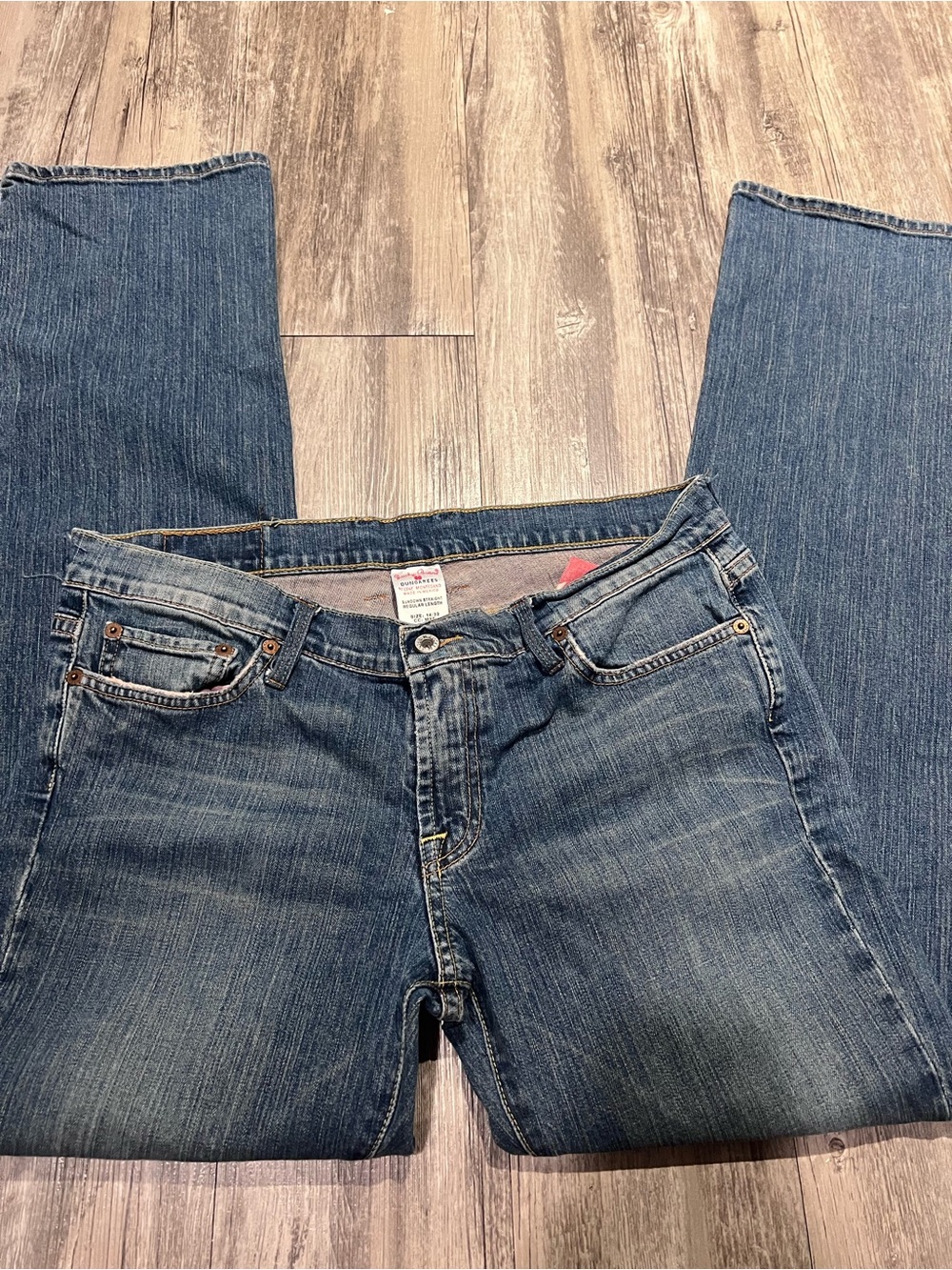 Y2K Lucky Brand Dungarees Sundown Straight blue jeans Size 14/32